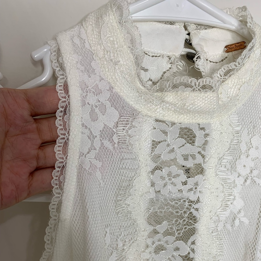 M2 Free‎ People Coquette Cottagecore Lace White Cotton Ethereal Wedding XS - Picture 3 of 7